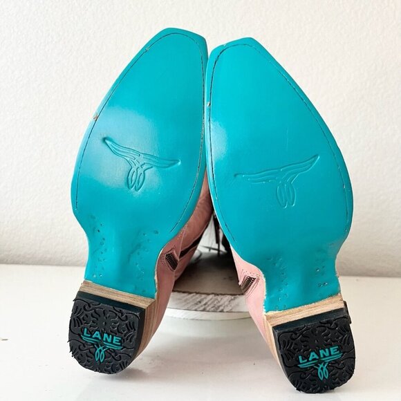 Lane LEXINGTON Over the Knee Womens Cowboy Boots 6.5 Pink Western Cowgirl Tall - Picture 13 of 16